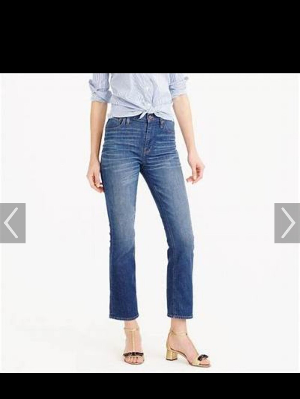 J. Crew 9” Billie Demi Boot Crop Jeans Distressed. Size 24.  New